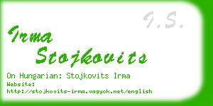 irma stojkovits business card